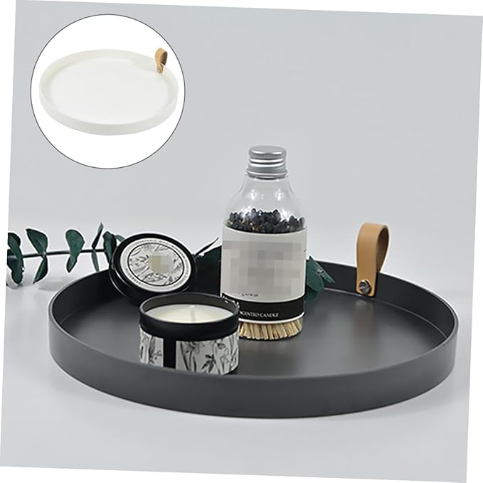 Cabilock 1pc Pu Leather Sundries Storage Tray Multi-Scene Desktop Organizer for Makeup Items and Accessories Material for Home Office Bedroom and Living Room