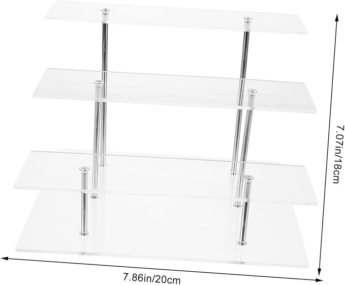 Mobestech Acrylic 3-Tier Perfume Display Rack Makeup Organizer Stand Multi-Level Acrylic Riser for Vanity Crafts and Figurine Showcase