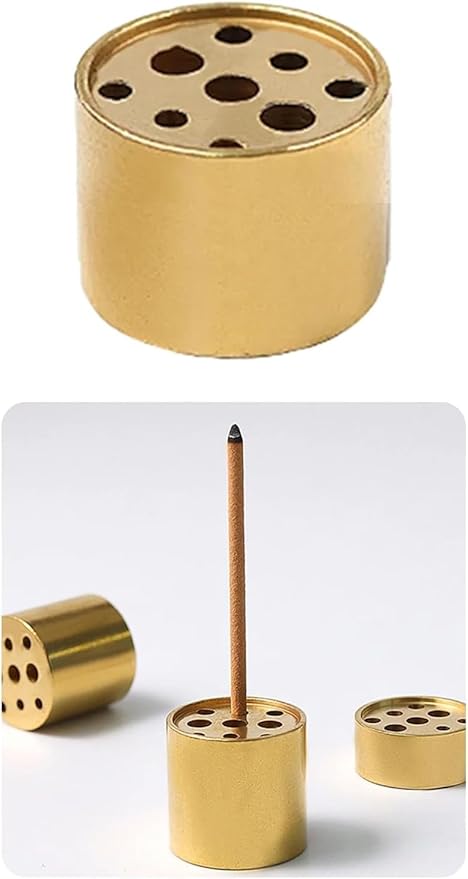Large Brass Incense Holder with 9 Holes, Incense Stick Holder for Meditation Yoga Relaxation, Alloy Burner for Traditional Japanese Nepal Sticks, Home Office Decor