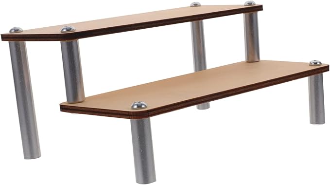 PRETYZOOM Wooden Riser Display Shelf Makeup Organizer Vanity Holder for Lipstick Toys Jewelry