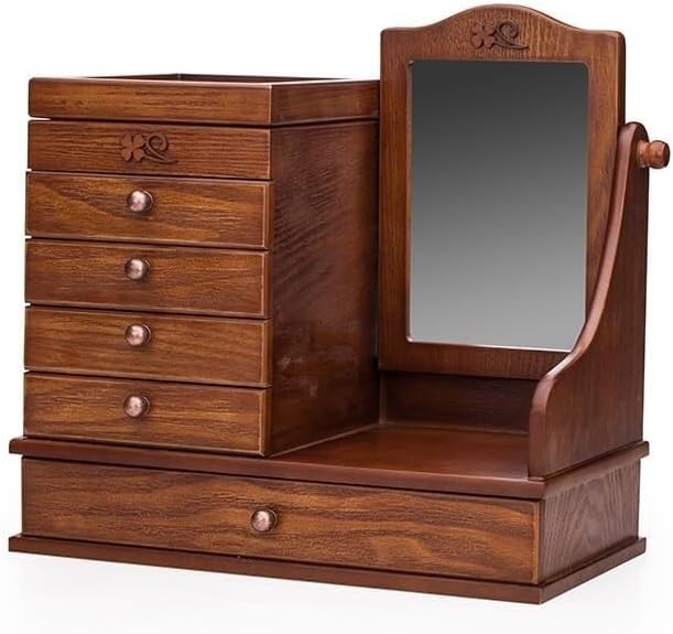 Wooden Makeup & Jewelry Storage Box with Magnet Buckle, Handmade Compact Organizer, Smooth Soft Interior for Makeup and Jewelry – Portable & Elegant Desktop Storage Box