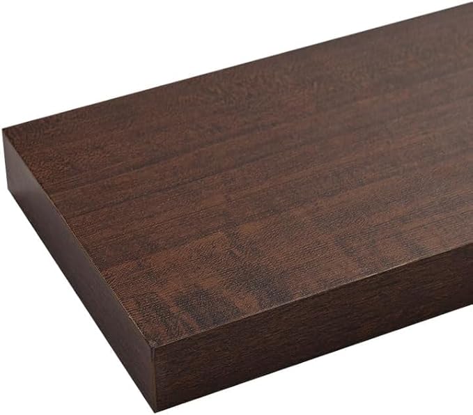 Floating Shelves for Wall, Bathroom Shelves Over Toilet, Wall Shelves & Book Shelf for Room, Hanging Shelf, Modern Wooden Mounted Floating Shelves, 24x7x1.5 in (Walnut-Like, Set of 3)
