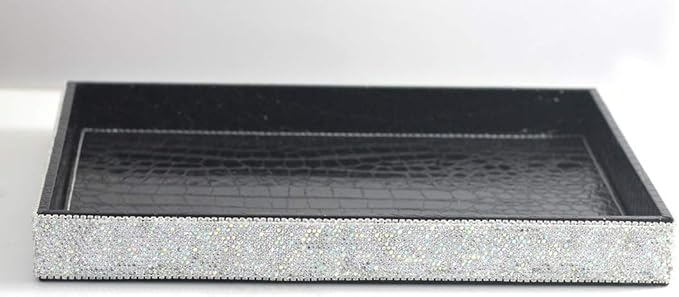 BestblingBling Classic Bling Rhinestone Jewelry or Makeup Storage Box Organizer Display Storage case for Desk or Table(Silver)