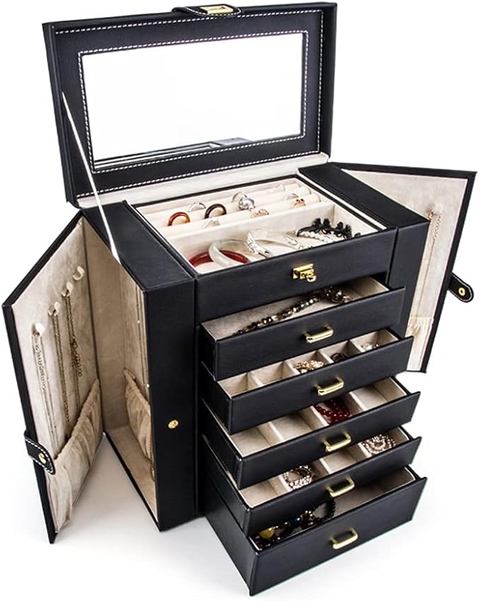 New Multilayer Jewelry Organizer Large Jewelry Box High Capacity Jewelry Casket Makeup Storage Beauty Travel Box