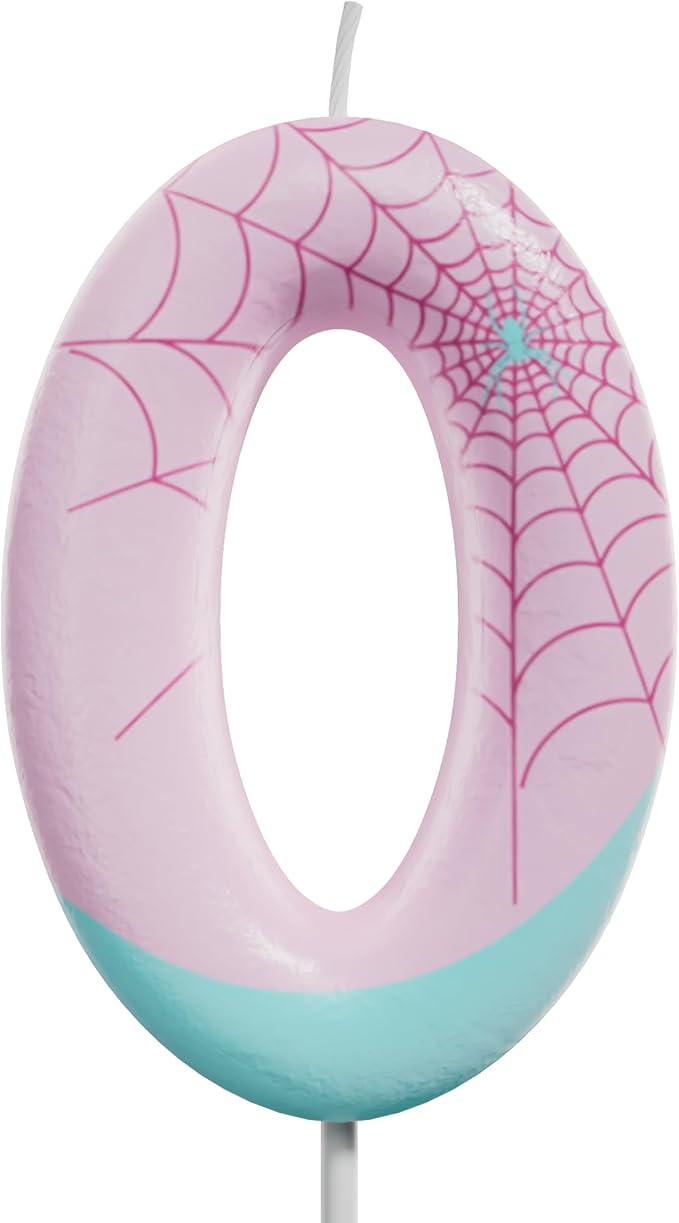 Pink Spider Birthday Number Candles – Multi-Color Decorative Cake Toppers for Kids Party & Celebration (Pink, 0)