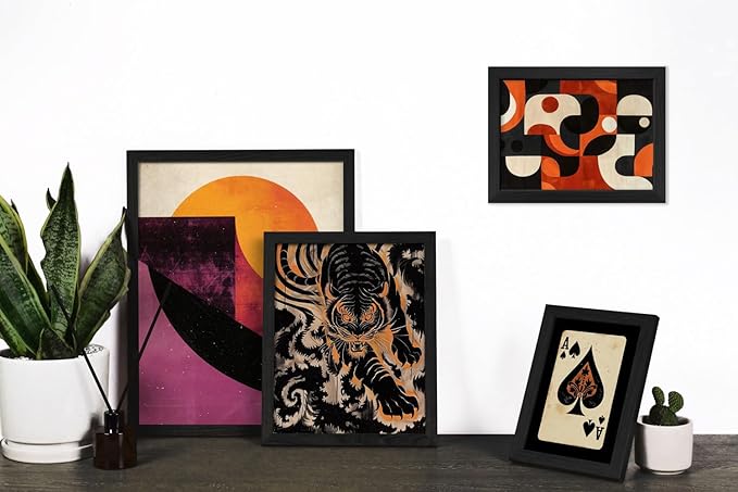 ANERZA 16 PCS Framed Retro 70s Wall Art Decor, Eclectic Vintage Wall Prints for Bedroom, Gallery Wall Frame Set, Abstract Posters for Living Room Aesthetic, Collage Kit, 60s 80s 90s Dorm Home Artwork