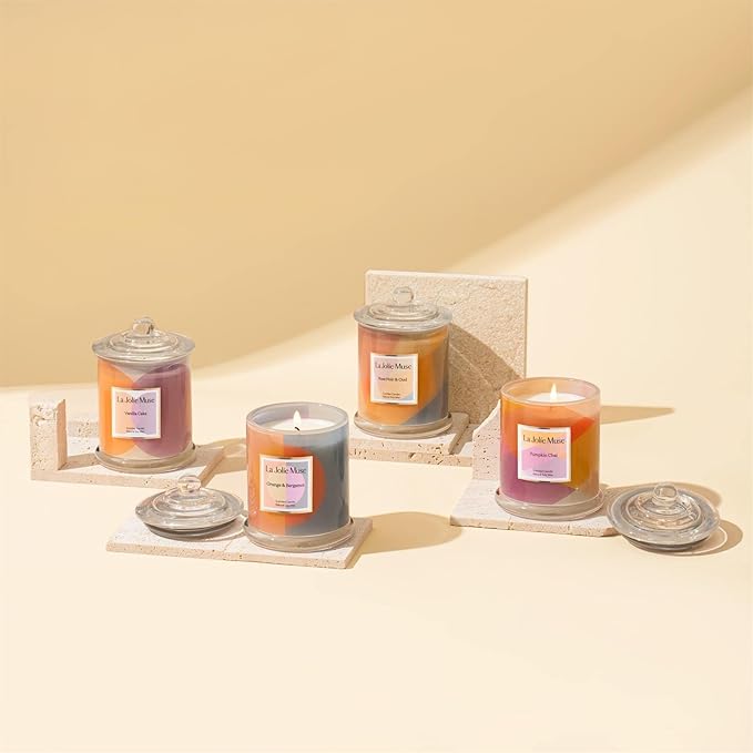 LA JOLIE MUSE Rose Noir & Oud Candle, Rose Scent, Jar Candle, 70 Hour Burn Time, Housewarming Gift