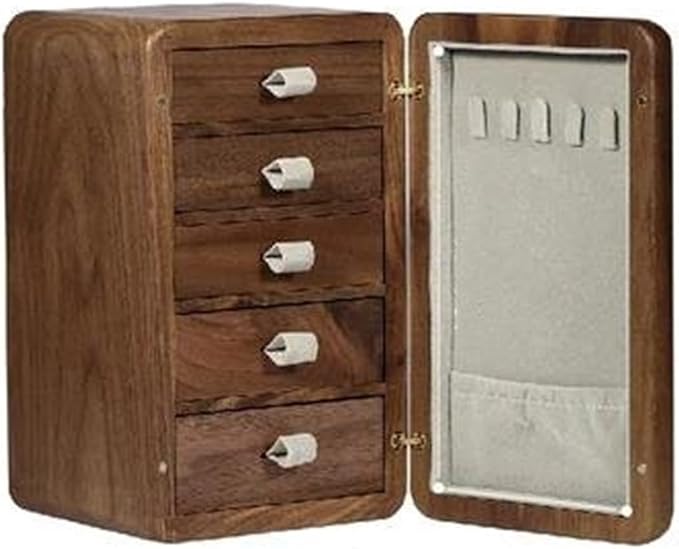 Ring Box Solid Wood Watches Drawer Storage Box Earrings Necklace Jewelry Case Makeup Table Multi-layer Display Shelves Organizer Ring Boxes For Jewellery (A 1)