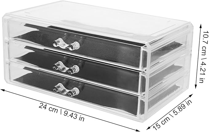 Beaupretty Acrylic Nail Art Storage Box Drawer Makeup Organizer Tiered Manicure Accessory Container for Salon Use Nail Decoration Holder