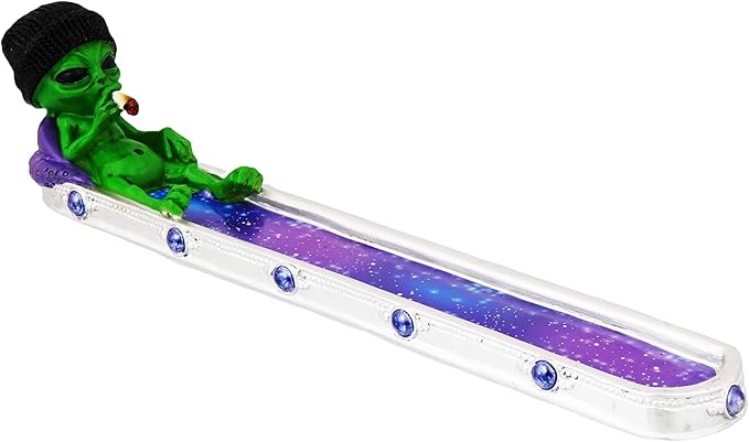 Stoner Alien in Galaxy Incense Burner - 10"