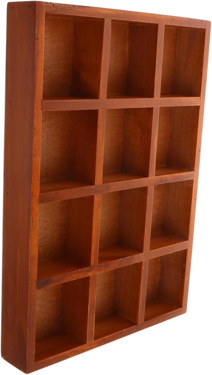 Cabilock Vintage Wooden Jewelry Storage Box Compartment Makeup Case Retro Desktop Organizer Earring Holder Decorative Box for Home Decor