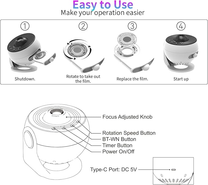 Galaxy Projector Pro Sound Machine, 13 in 1 Planetarium Star Projector for Bedroom, Bluetooth Music & White Noise,Ceiling Night Light with Timer,LED Space Galaxy Lam for Kids Adults Room