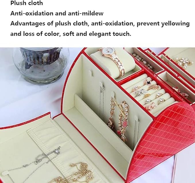 Jewellery Storage Jewelry Box Jewelry Case Digit Code Lock Jewelry Boxes Big Capacity Watch Necklace Organizer Box Makeup Wedding Supplies Gift Jewellery Display Box, Apurple