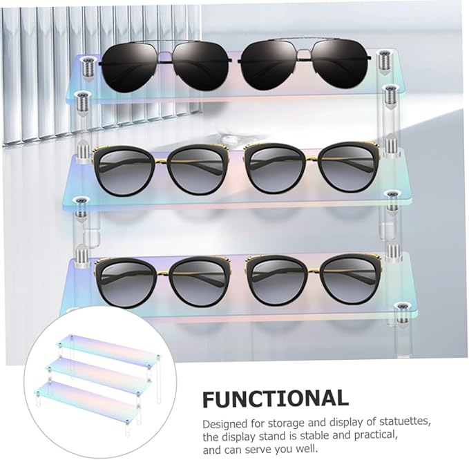 Zerodeko Acrylic Display Case Riser Stand for Handicrafts Makeup Jewelry Toy Collection Organizer