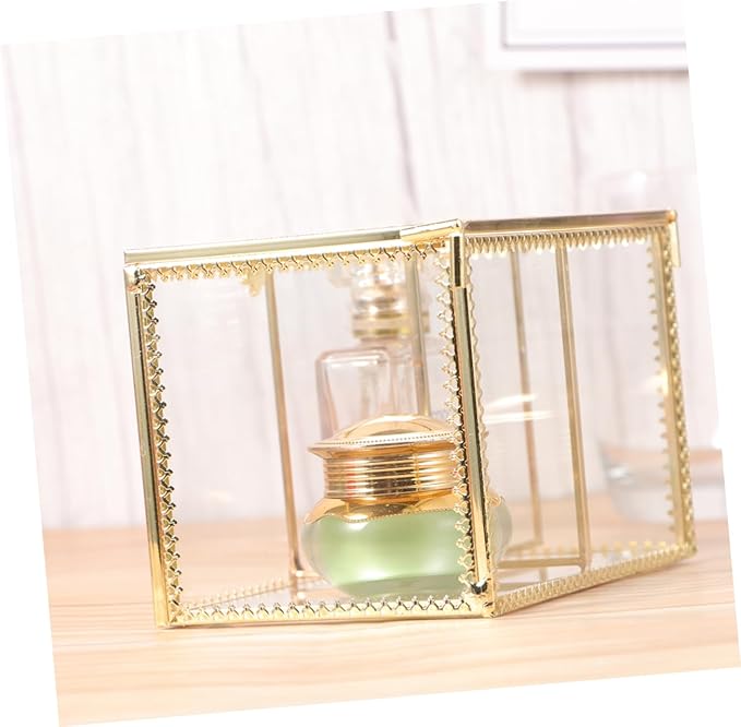 CALLARON Glass Cosmetic Storage Box Makeup Organizer Drawers Desktop Makeup Storage Case