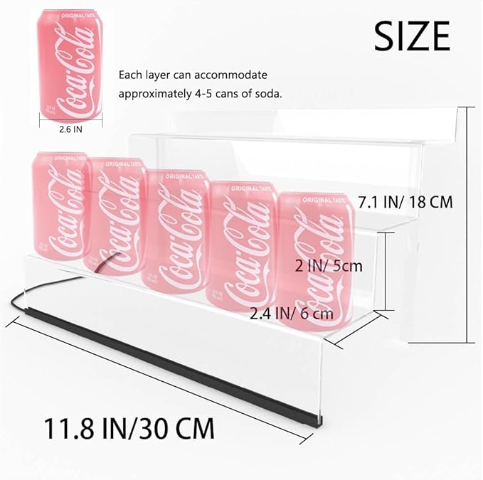 12 IN Clear Acrylic Display Riser Shelf with LED light,3 Tier Display Step Shelves Holder, Perfume Cologne Organizer Holder,Pops Toys Figures, Clear Cupcake Riser, Dessert Shelf, Decoration on Tabletop(2 Pack)