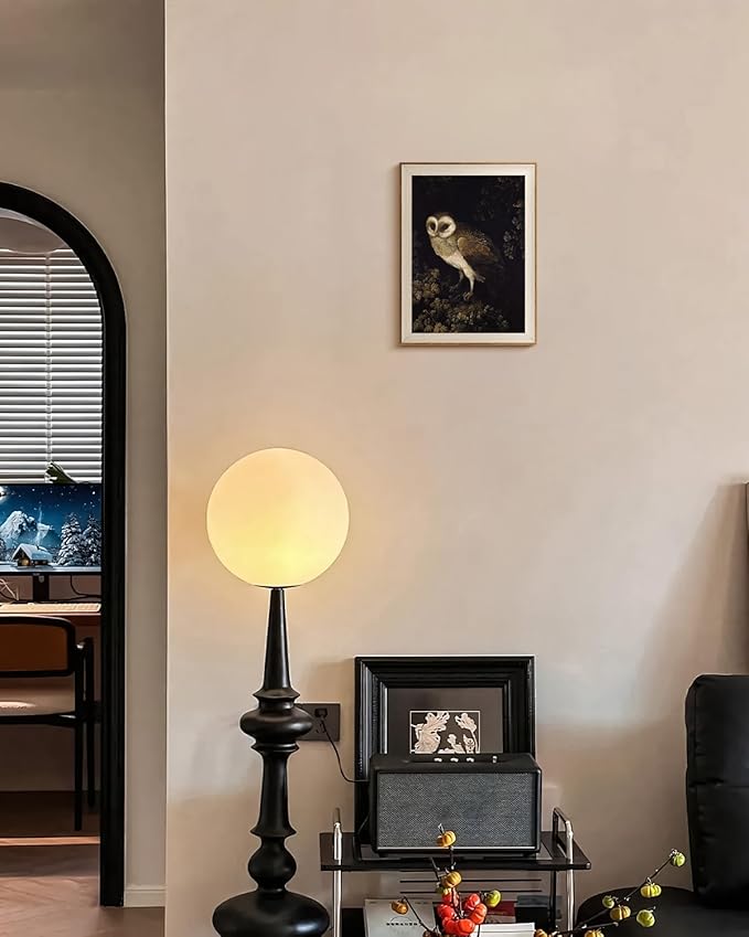 VIYYIEA Framed Wall Art for Living Room, Owl Canvas Prints, Vintage Home Decor, Animals Painting Picture, Bathroom Wall Decor Gifts for Friends or Family - 16L x 12W
