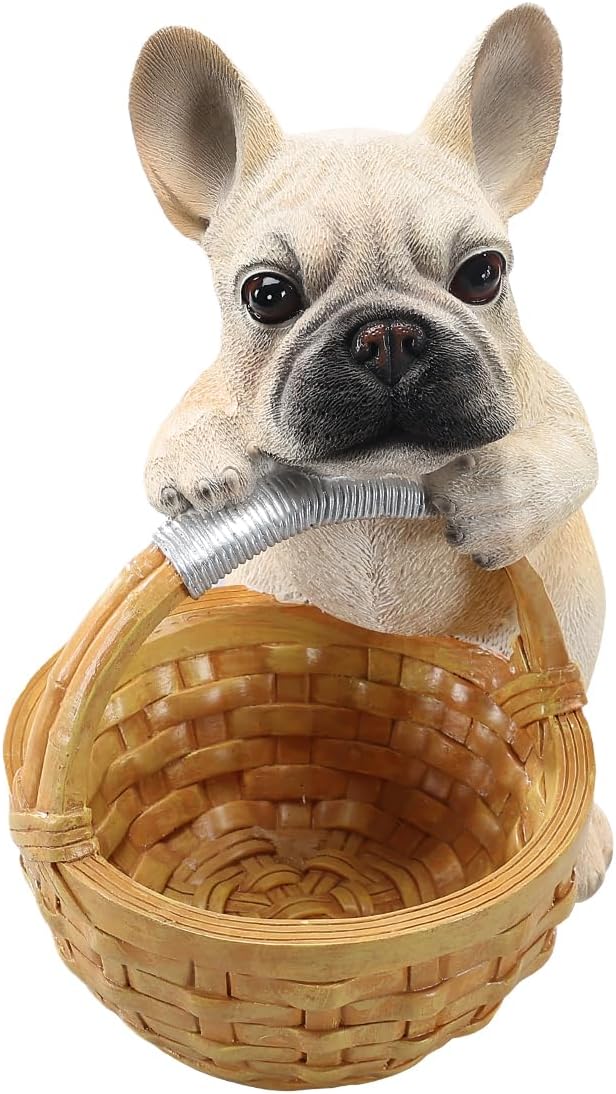 Dog Resin Storage Basket, Desktop Organizer for Remote & Keys, Cute Home Decor Tray, Ideal present for Pet Lovers.(French Bulldog)