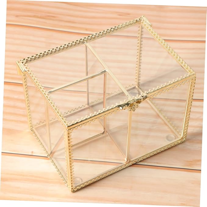 CALLARON Glass Cosmetic Storage Box Makeup Organizer Drawers Desktop Makeup Storage Case