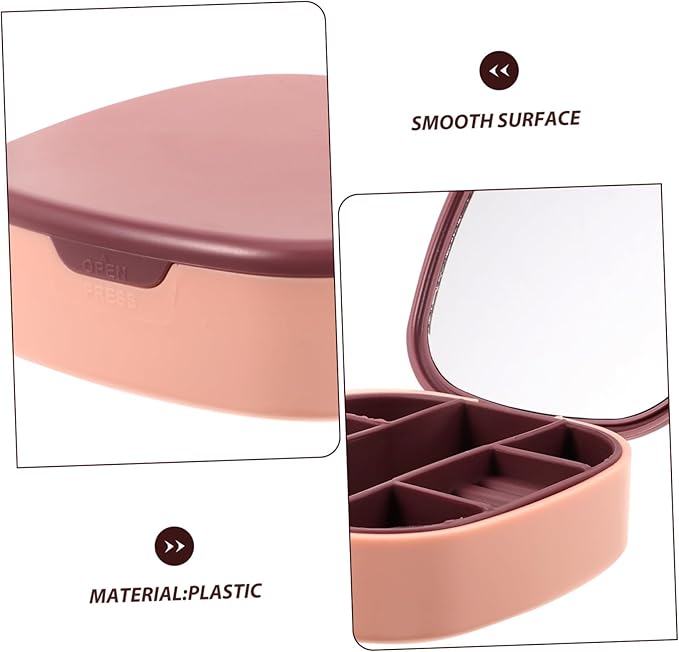 BESPORTBLE Portable Jewelry Storage Box Mirror Jewelry Organizer for Travel Makeup Organizer Mirror