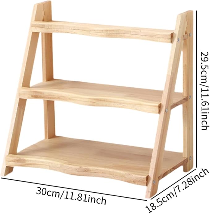 predolo for Display 3 Tier Rustic Rack Organizer Perfume Display Stand for Pantry Countertop Cabinet Lotion Makeup
