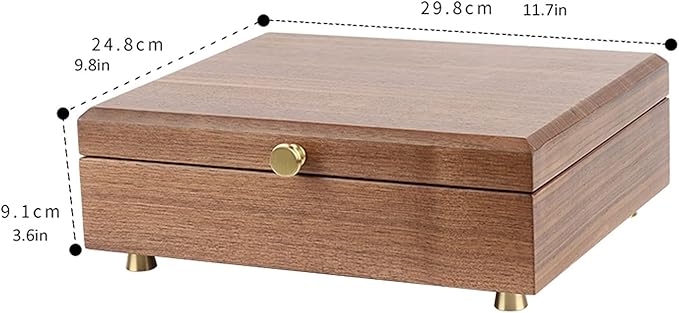 VSULZVNU Makeup Organizers Luxury Wooden Jewelry Box Organizer 2layer Jewelry Storage Case Gift Casket Earring Rings Necklace Jewellery Boxes Jewelry Case