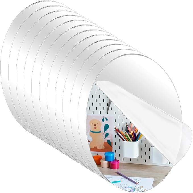 FINGERINSPIRE 12PCS Oval Acrylic Mirror 4x6inch Silver Color Craft Mirror with Protective Film Oval Shape Pen Holder Base Mirrors Sheet for DIY Craft Projects Home Decoration Makeup Organizer