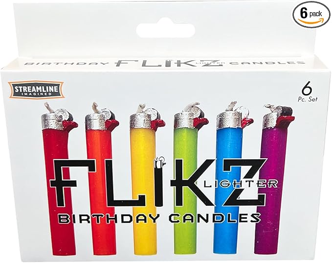 Streamline Imagined Decorative Birthday Candles - Flikz (6 Candle Pack)