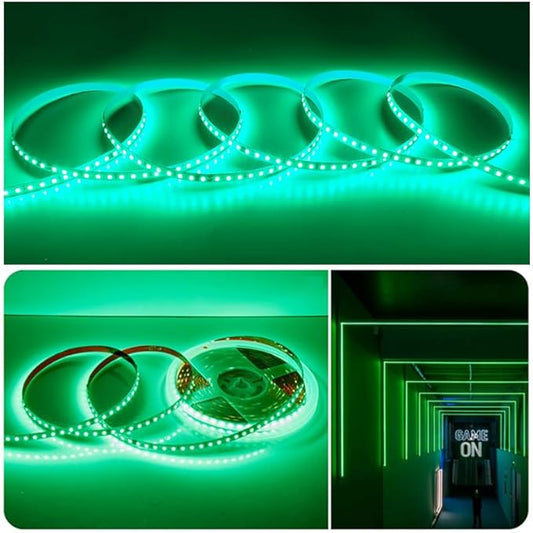 110V LED Strip Lights 120leds/m Flexible LED Tape, No Power Supply Needed (Green, 16.4FT)