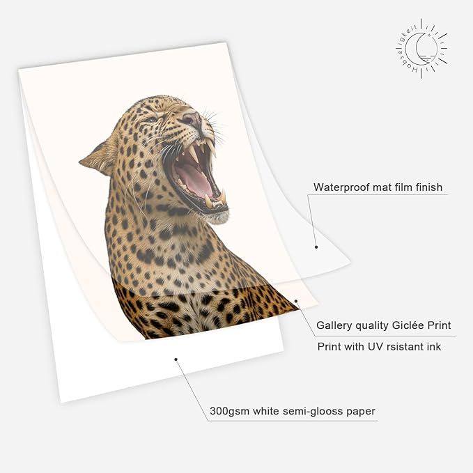 Habseligkeit Vintage Leopard Wall Art Prints, Retro Wall Decors for Room Aesthtic, Posters for Woman Bedroom Decor Aesthetic Unframed, 8X10in, Set of 6