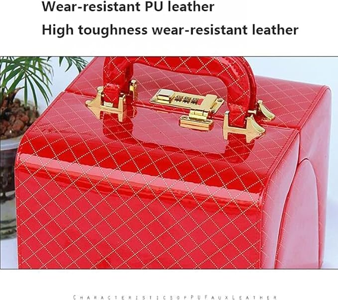 Jewellery Storage Jewelry Box Jewelry Case Digit Code Lock Jewelry Boxes Big Capacity Watch Necklace Organizer Box Makeup Wedding Supplies Gift Jewellery Display Box, Apurple