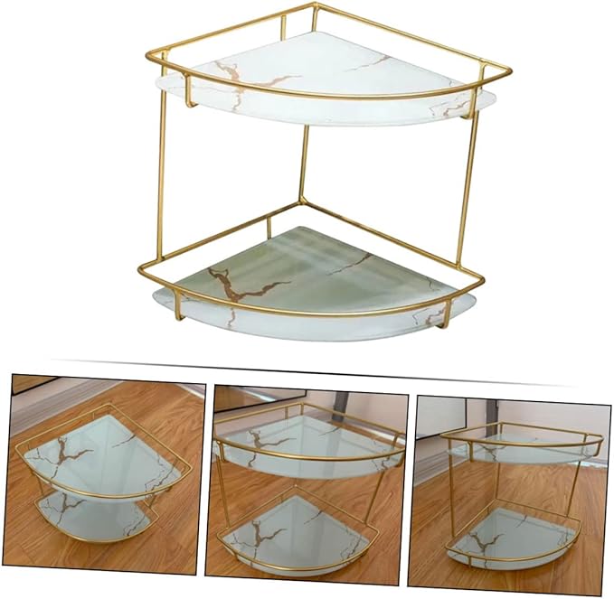 Happyyami Bathroom Organizers Storage Corner Shelf Makeup Organizer for Vanity Storage Rack Corner Rack for Bathroom
