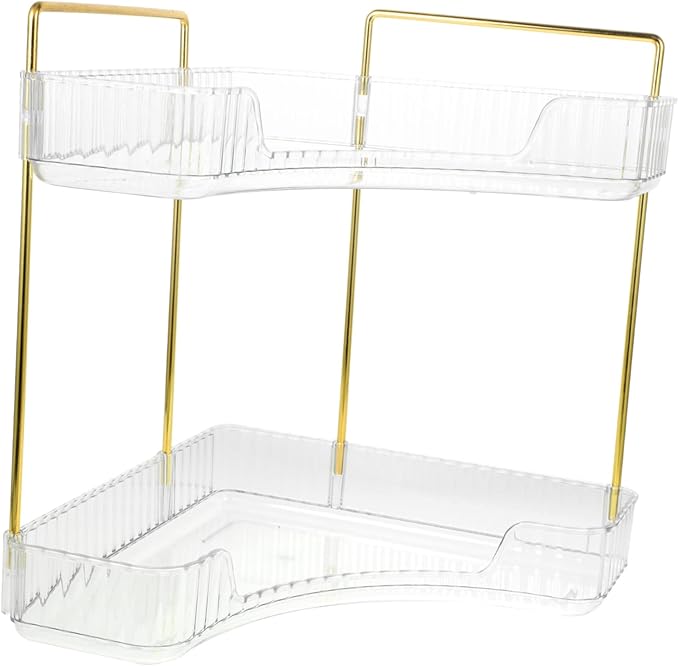 Cabilock Corner Shelf Organizer Storage Rack for Kitchen Spice Bathroom Shower and Makeup Countertop and Stable Design for Home Use