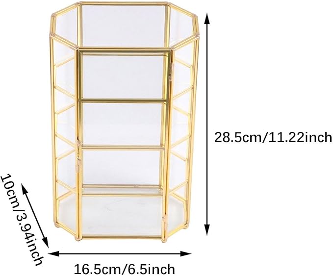 Glass Jewelry Box Makeup Storage Case Modern Transparent Gift Trinket Box Organizer Jewelry Display Case for Earring Necklace