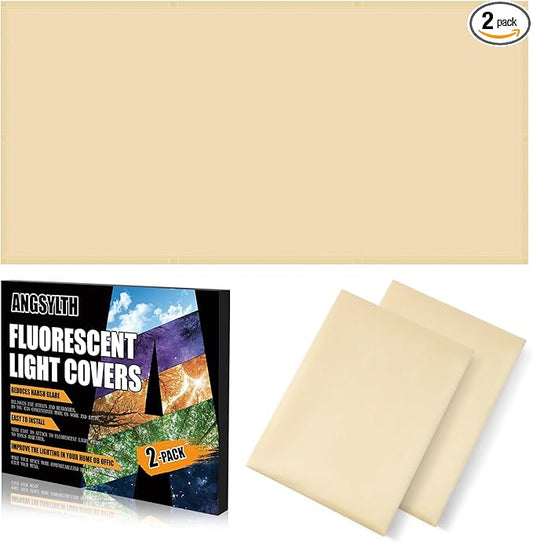 ANGSYLTH 2 Pcs Fluorescent Light Covers - 4 x 2 Feet Covers for Ceiling Lights, Magnetic Light Filters for Classroom, Office, Hospitals, Home