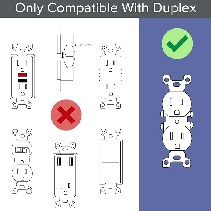 4 Pack - SnapPower GuideLight [For Duplex Outlets] - Replaces Plug-In Night Light - Electrical Receptacle Wall Plate With LED Night Lights - Auto On/Off Sensor - (Duplex, White)