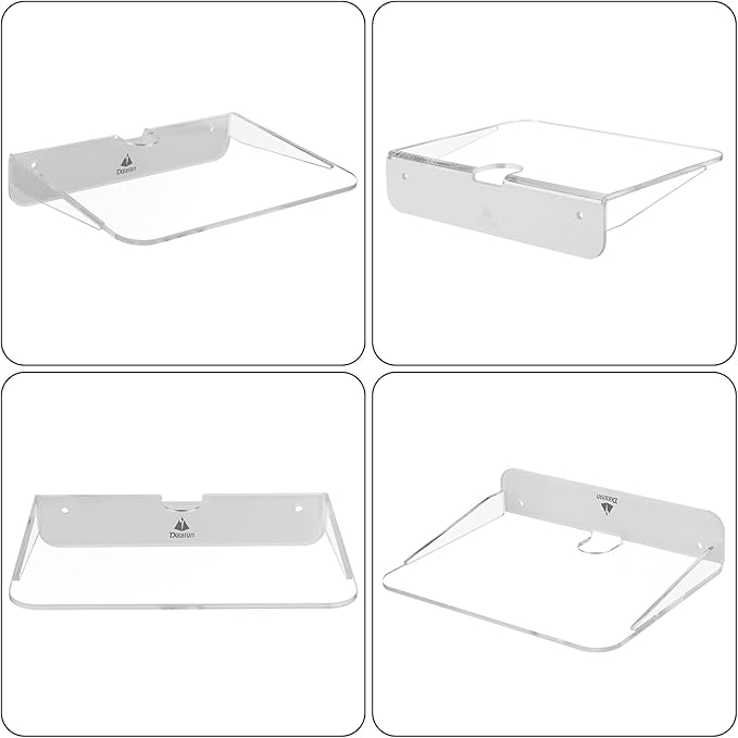 TXEsign 2 Pack Acrylic Floating Shelves, 8.25X6 inches, Speaker Shelves Organizer Holder for Bathroom Decor, Bedroom, Living Room and Kitchen