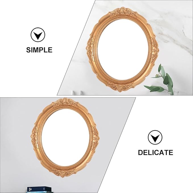 Vaguelly Retro Style Makeup Mirror Tray Gold Vintage Cosmetic Organizer for Vanity Tabletop, Delicate Women’s Makeup Mirror Suitable for Dressing Table and Beauty Salon Use