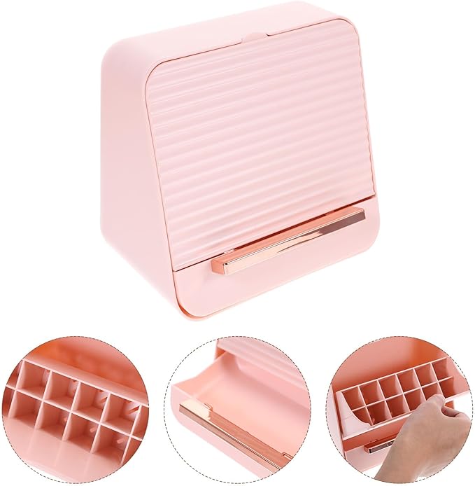 VILLCASE Large Capacity Jewelry Organizer Box with Drawer, Pink Cosmetic and Lipstick Storage Case, Home Jewelry Holder for Desk Makeup and Trinket Collection