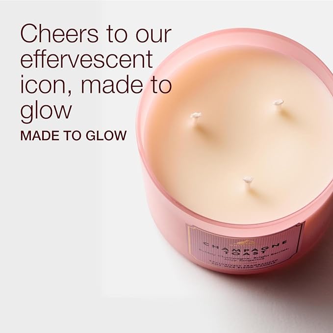 Bath & Body Works Champagne Toast 3-Wick Candle - Scented Candle for At-Home Use - Long-Lasting, Room-Filling Fragrance - High Fragrance Oil Concentration - Soy Wax Blend