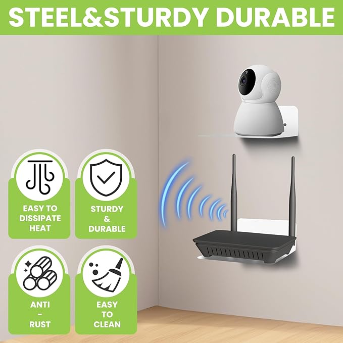 Steel Floating Shelves for Wall,Small Wall Shelf，Suitable for Bedroom, Living Room, Bathroom, Kitchen, Office (White, 2Pack 4.72x6.1 in)