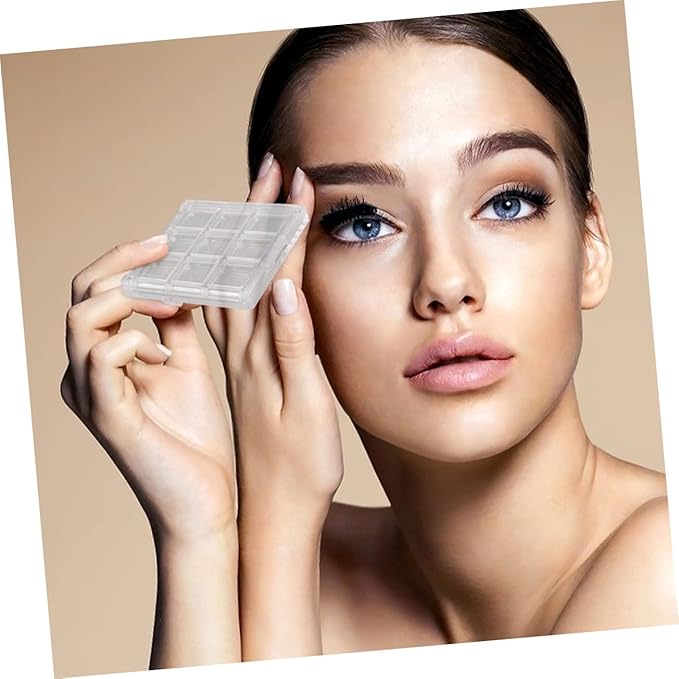9pcs Transparent Eyeshadow Sub Package Box for Makeup Empty Lipstick and Blush Case Portable Cosmetic Organizer for Travel and Daily Use