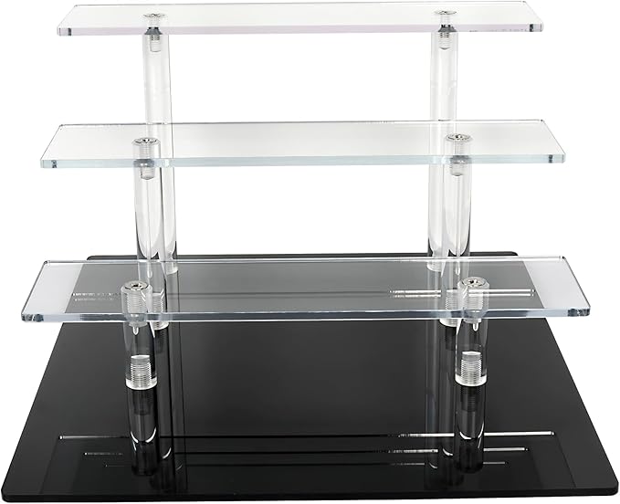 ELEGANTLIFE Acrylic Display Riser Stand – 4 Tier Clear Shelf for Funko POP, Amiibo, Figures, Collectibles, Cupcakes, Perfume, Skincare Organizer