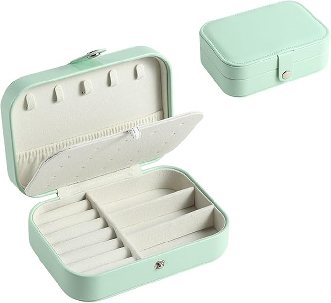 Jewelry Box Portable Travel Jewelry Organizer Necklace Ring Earring Storage Box Double Layer Household Jewelry Box Makeup Organizer for Rings Necklaces Bracelets Earrings ( Color : E , Size : 16*11.5*