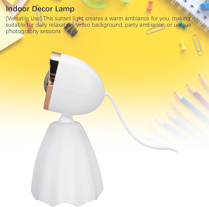 TOPINCN ABS Sunset Projection Lamp, Orange Mood Light, Twilight Glow Illuminators, Ambient Night Lighting for Bedroom Party Indoor Decoration, Selfie Background