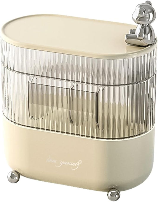 Jewelry Box, 3-Layer Rotation Jewelry Organizer, Acrylic Storage Boxes for Rings, Bracelets, Necklaces, Lipsticks, Make up Organizer for Vanity Top, Gifts for Women (3-Layer)