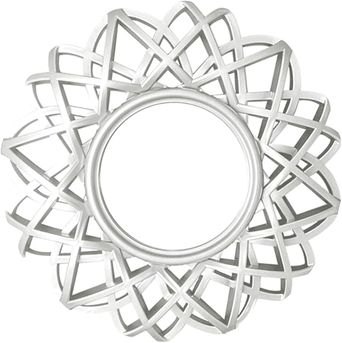 Nordic Wall Hanging Mirror Round Mirror for Living Room Bedroom Decoration, Argent
