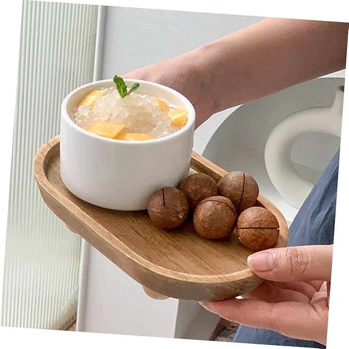 Wooden Decorative Tray Jewelry Display Plate Perfume Stand Organizer Makeup Tray for Entryway Storage and Photo Props