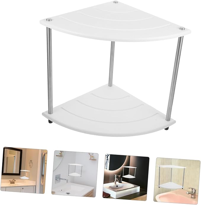 SOLUSTRE Multi-tier Corner Makeup Organizer Space-saving Bathroom Counter Organizer for Vanity Modern Design Sturdy and Functional Storage