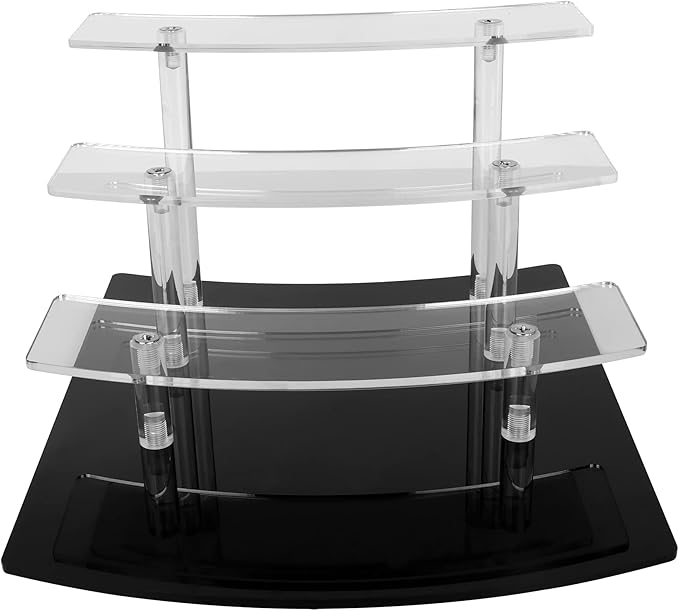 ELEGANTLIFE Acrylic Display Riser Stand – 4 Tier Clear Shelf for Funko POP, Amiibo, Figures, Collectibles, Cupcakes, Perfume, Skincare Organizer